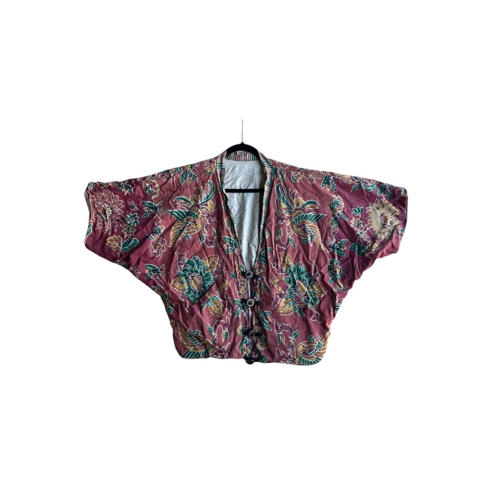 Vintage Women's Quilted Kimono Jacket Phoenix and Dragons One Size fits most